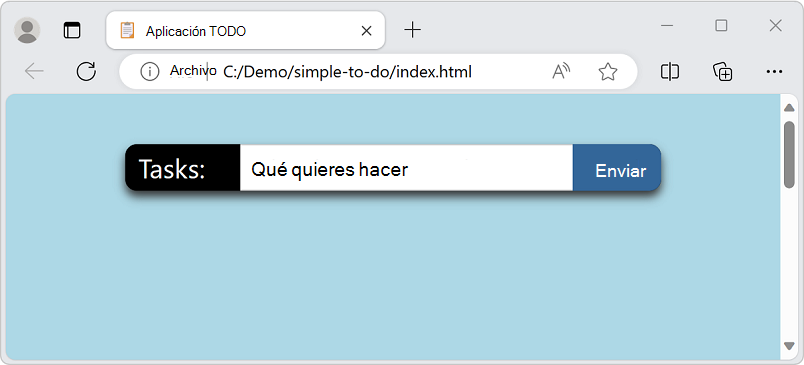 Microsoft Edge con un archivo local abierto