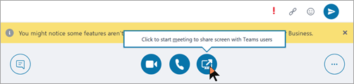 Captura de pantalla de un mensaje de Teams para iniciar la reunión con un usuario de Teams.