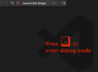 Captura de pantalla que muestra cuándo se presiona la tecla F5 para la depuración.