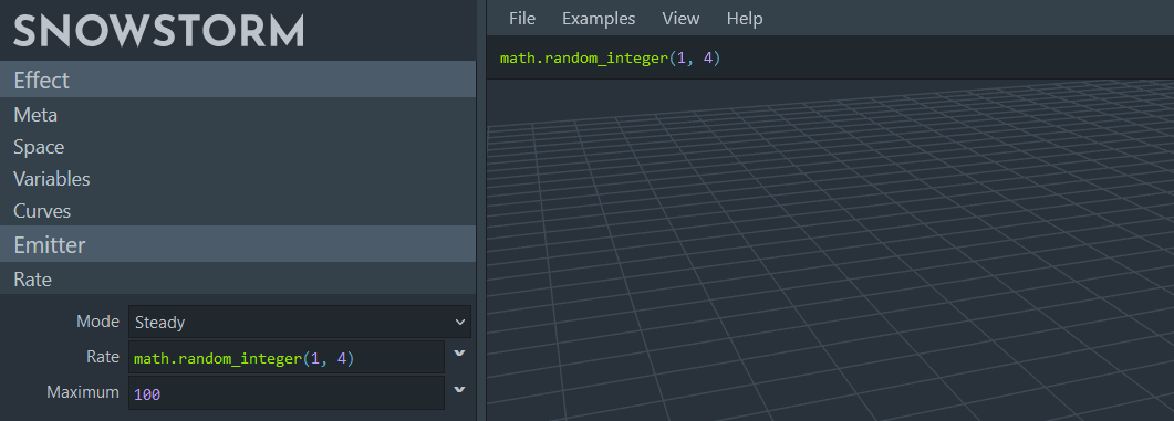 Barra de expresiones en Snowstorm