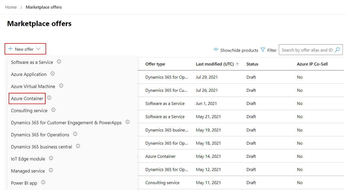 Las opciones de menú del panel izquierdo y el botón