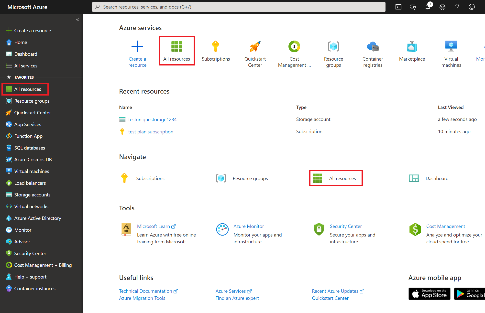 Captura de pantalla que muestra el acceso a la cuenta de Azure Storage.