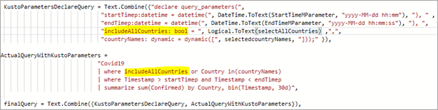 Captura de pantalla que muestra un ejemplo de expresión booleana para