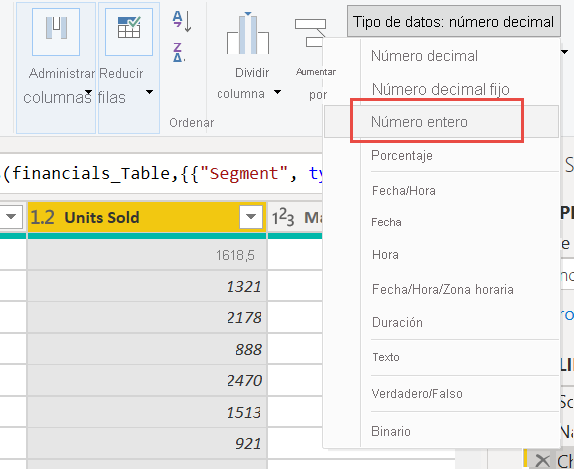 Screenshot of changing a decimal number to a whole number.