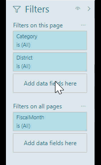 An animation of the Filters pane, showing filters being rearranged.
