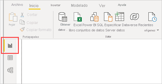 Screenshot of Power BI Desktop showing Report view selected.