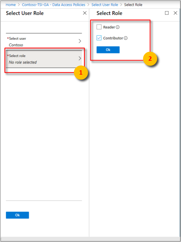 Confirm the selected role