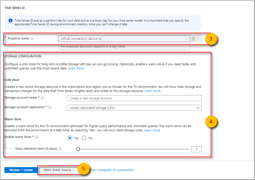 Configure Time Series ID for the environment.