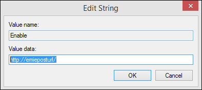 edit registry string for data collection location.