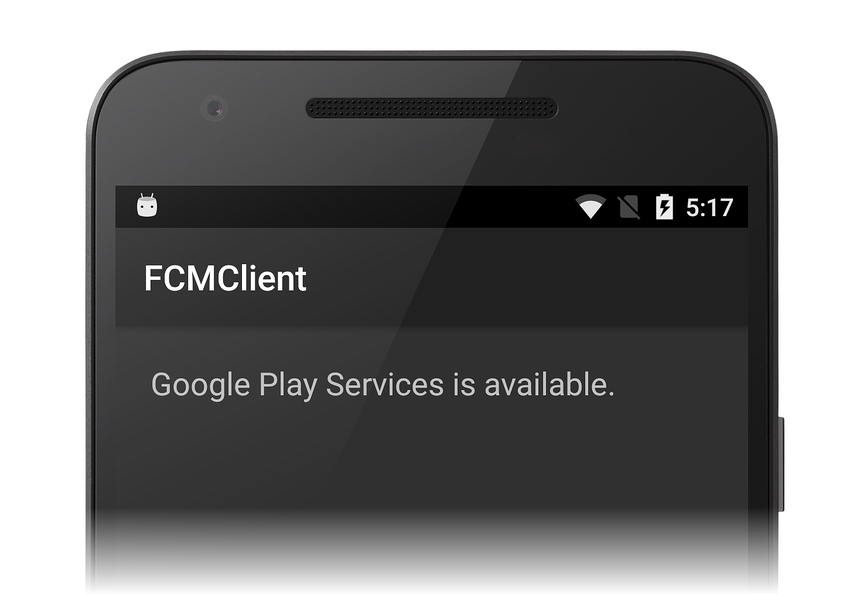 La aplicación indica que Google Play Services está disponible