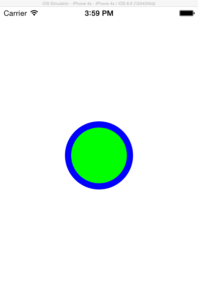 Se muestra la nueva vista con un círculo