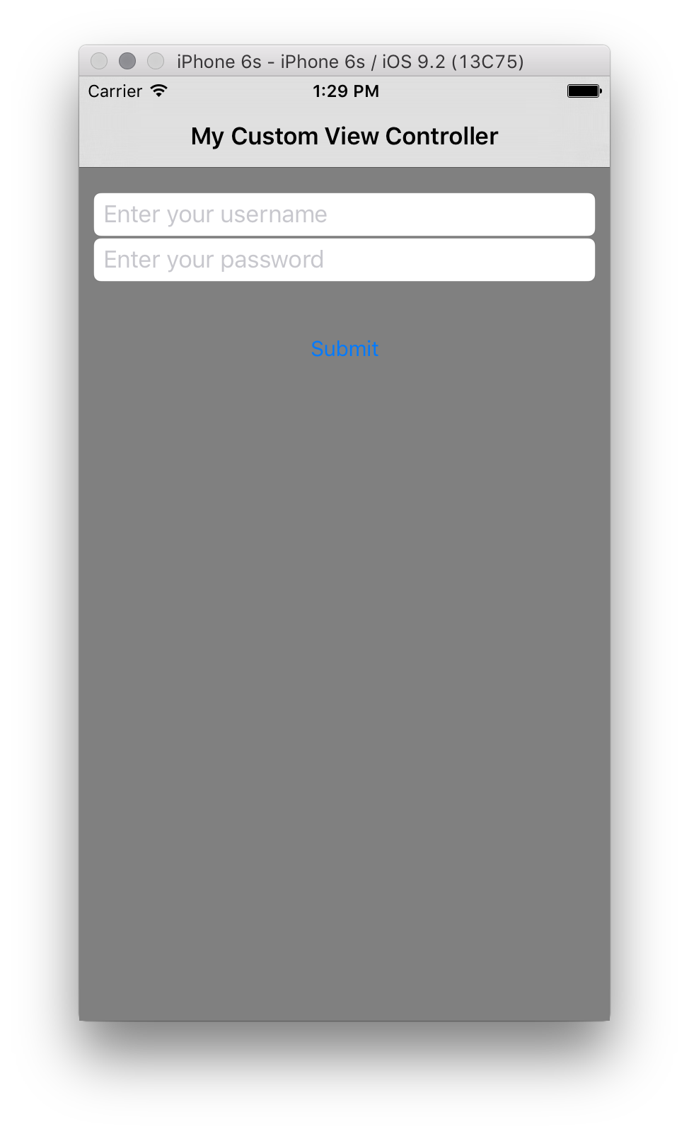Pantalla de inicio de sesión