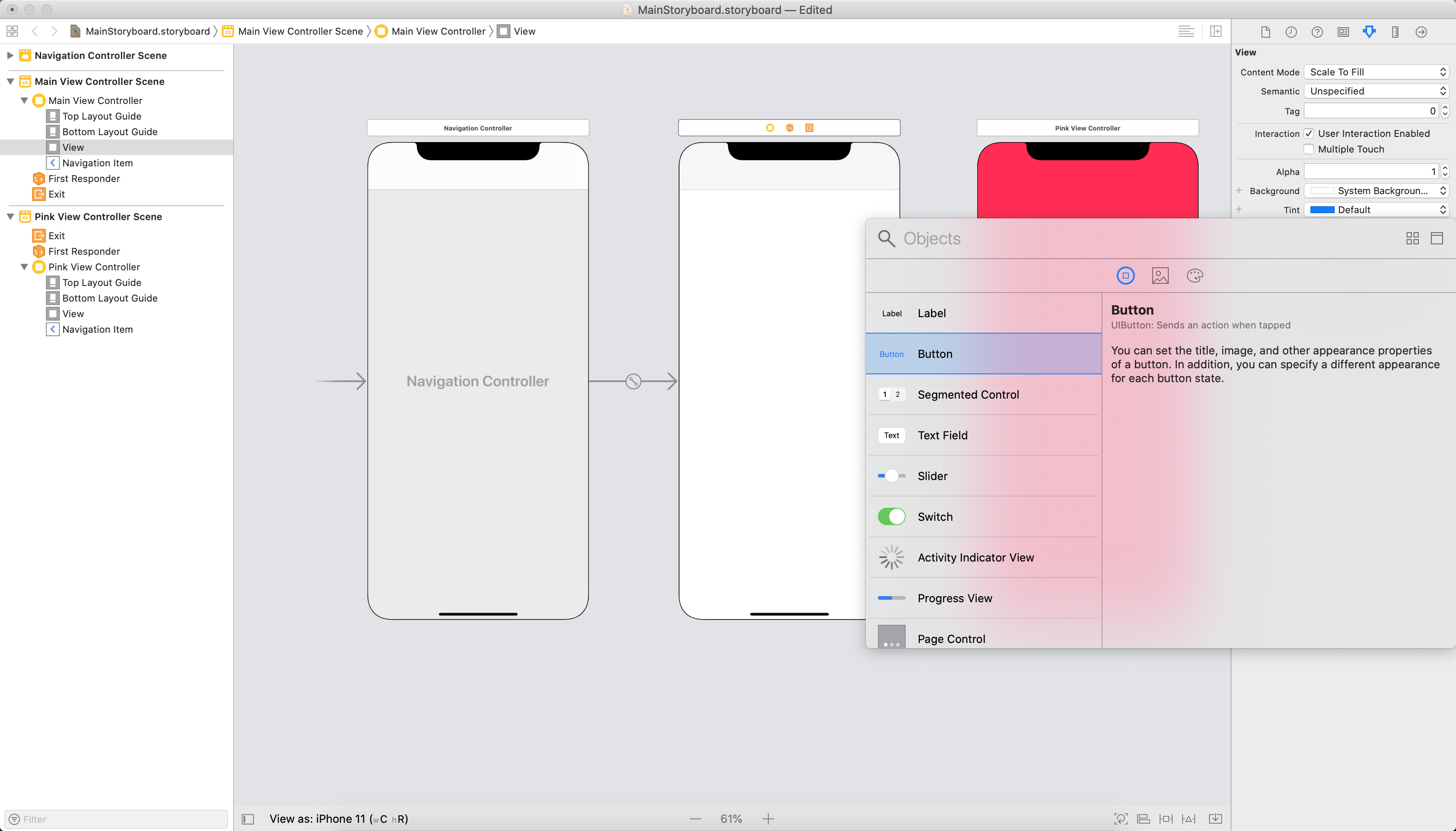 Adición de un botón a MainViewController
