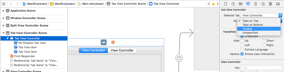 Setting the tab bar style