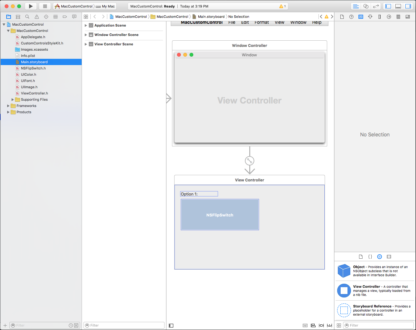 Edición del guión gráfico en Xcode