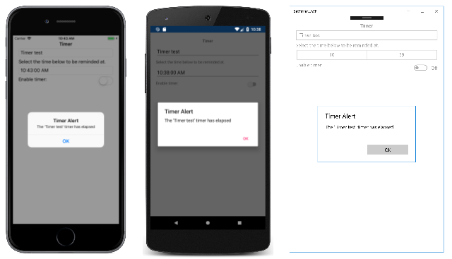Ventana emergente del temporizador Ventana emergente del temporizador