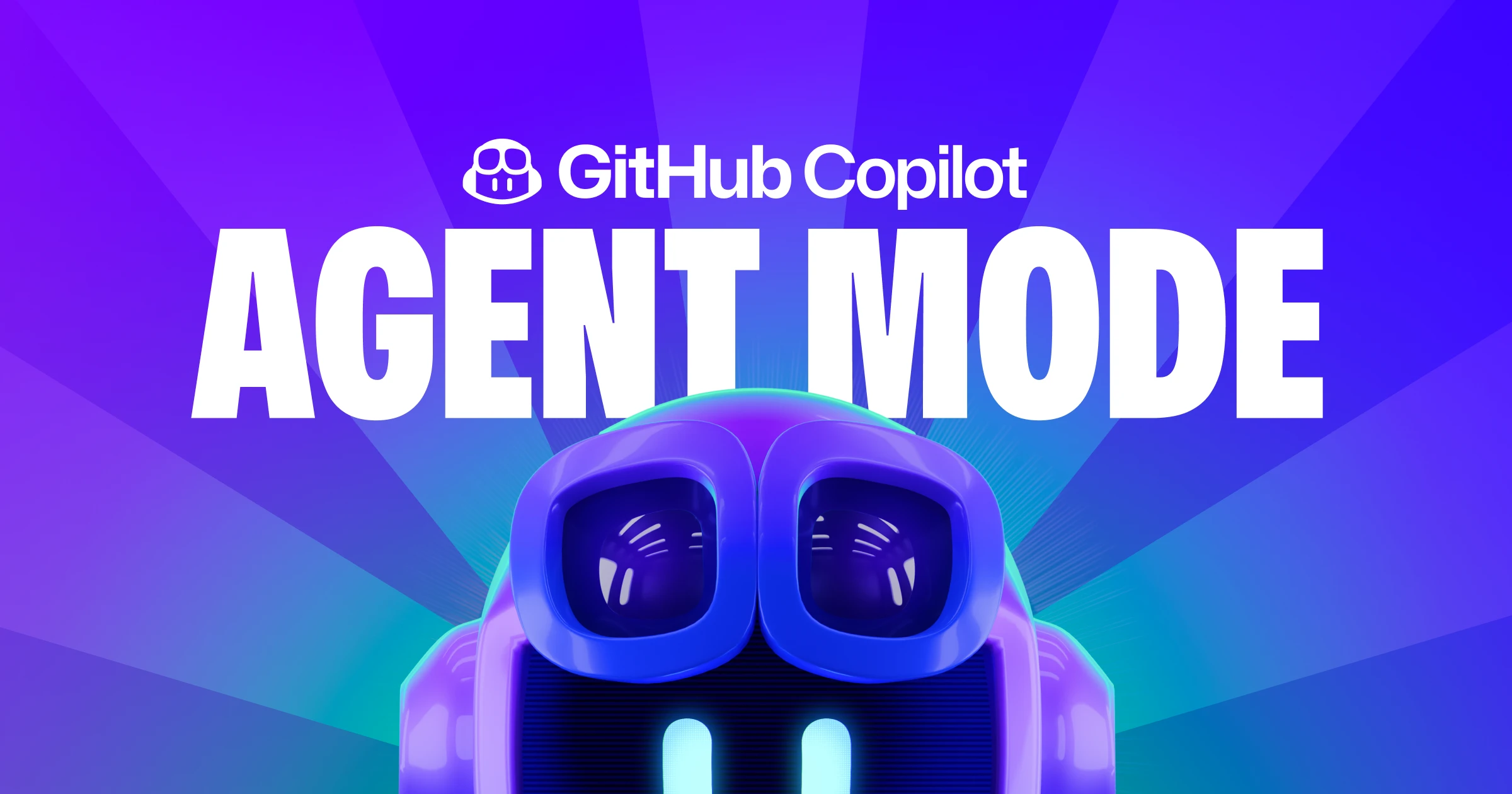 Captura de pantalla del icono de Copilot de GitHub con las palabras del modo agente en la parte superior.