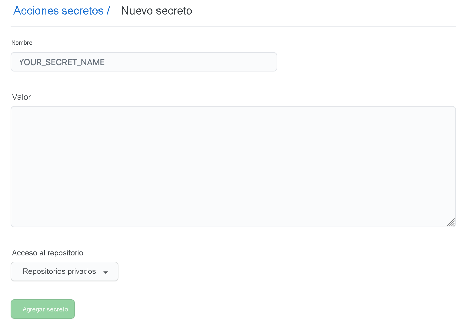 Nueva pantalla secreta para organizaciones.