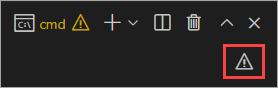 Captura de pantalla que muestra el mensaje de Visual Studio que informa al usuario que falta algo en el proyecto.