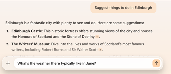 Captura de pantalla de Microsoft Copilot.
