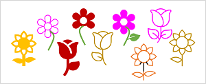 Diagrama de algunas flores.
