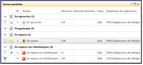 Parallel_Tasks_GroupedMode Modo agrupado en la ventana Tareas