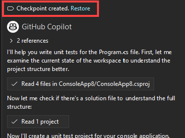 Captura de pantalla que muestra la reversión de las modificaciones.