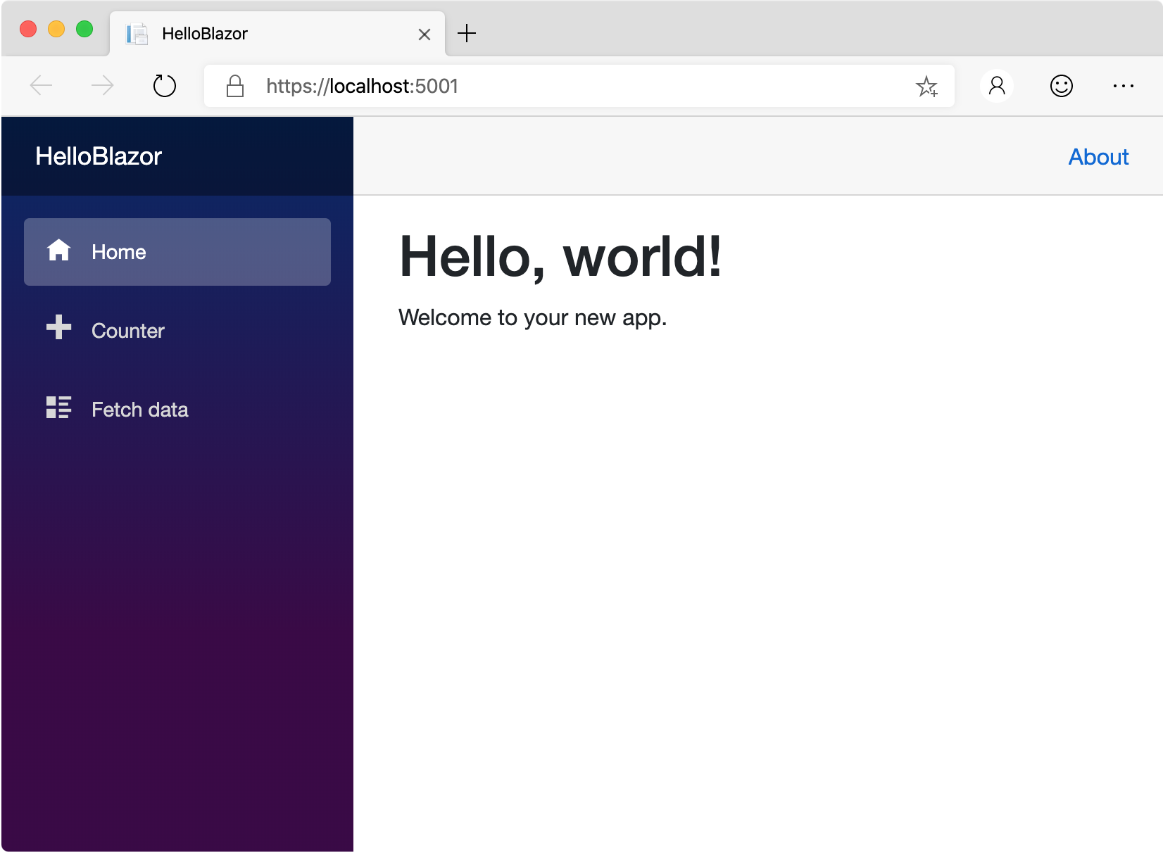 Creación de aplicaciones web de Blazor Visual Studio for Mac