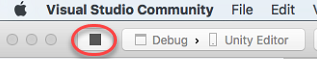 stopping the debug session in Visual Studio for Mac