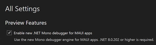 Nuevo depurador para aplicaciones de .NET MAUI