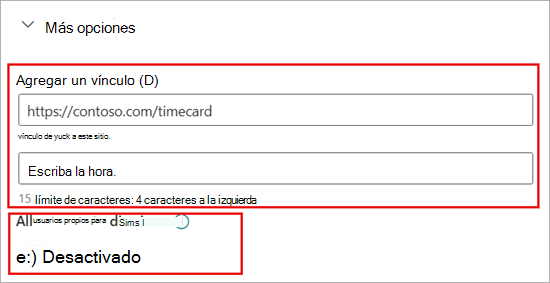 Captura de pantalla de las opciones adicionales disponibles en el panel de detalles del anuncio.