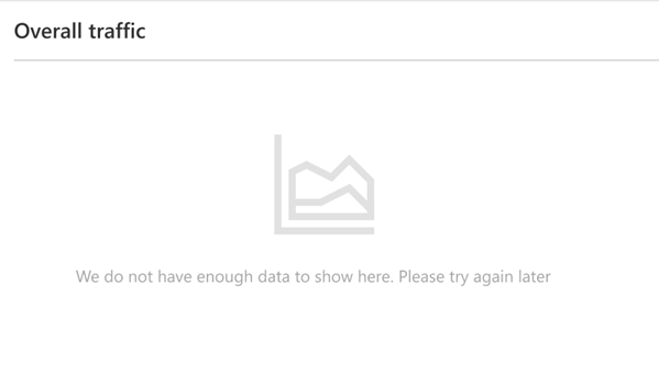 Captura de pantalla que muestra un error cuando no hay suficientes datos de uso.