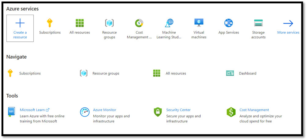 Selección de recursos de Azure