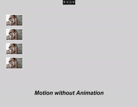 Movimiento de escala sin animación