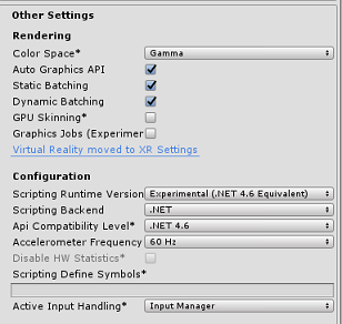 Captura de pantalla que muestra la pestaña Otras configuraciones con la configuración necesaria.