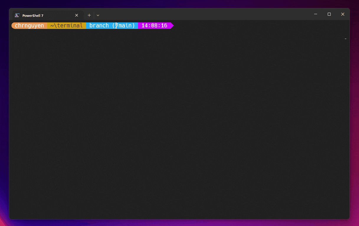 GIF animado de hacer una pregunta en Terminal Chat