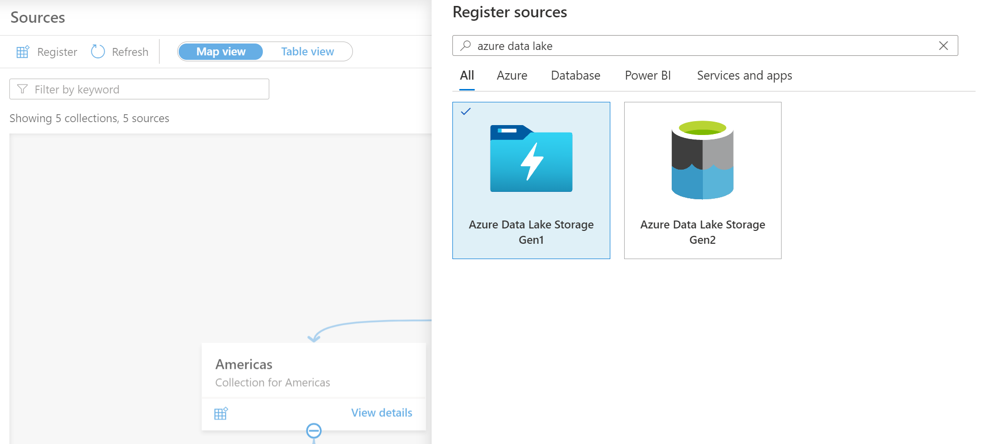 Screenshot that allows selection of the data source