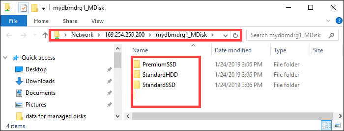 Connect to share via File Explorer, folders for a share
