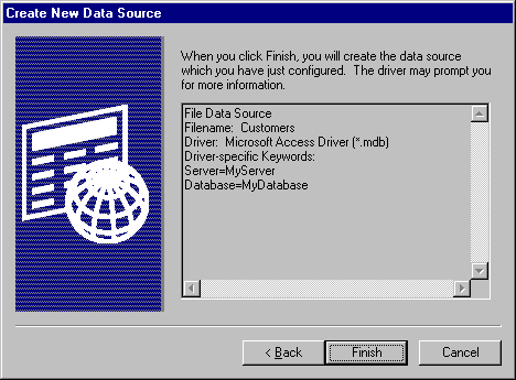 CH23D Create New Data Source dialog box: review