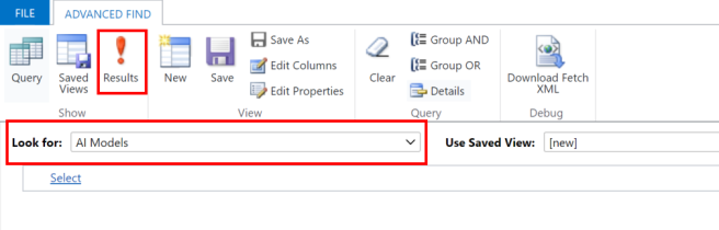 Tehisintellekti mudelite rippmenüü ekraanipilt.