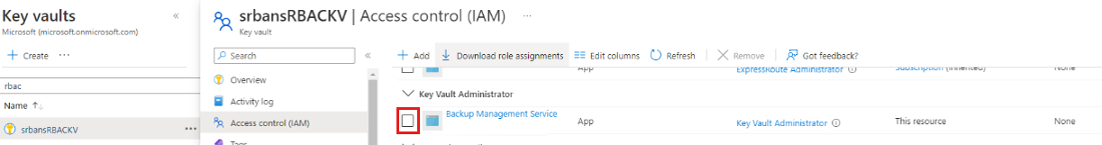 Screenshot that shows the checkbox to enable an ADE-encrypted key vault.