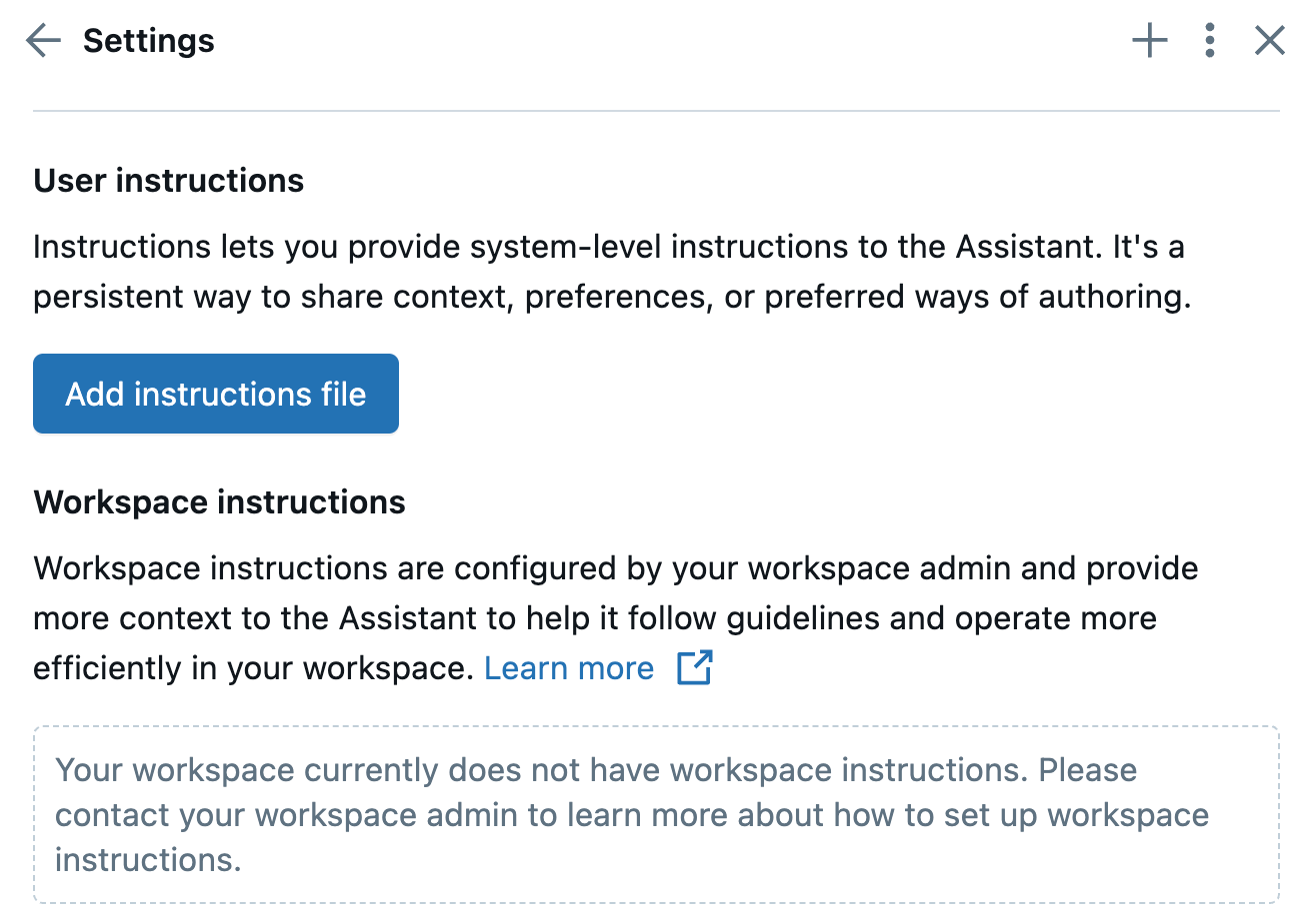 Add Assistant instructions.