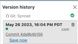 History panel - save now