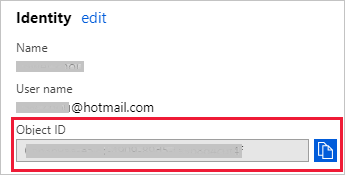 Copy the Microsoft Entra Object ID.