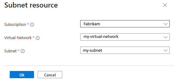 Screenshot that shows how to associate the subnet to the pool.