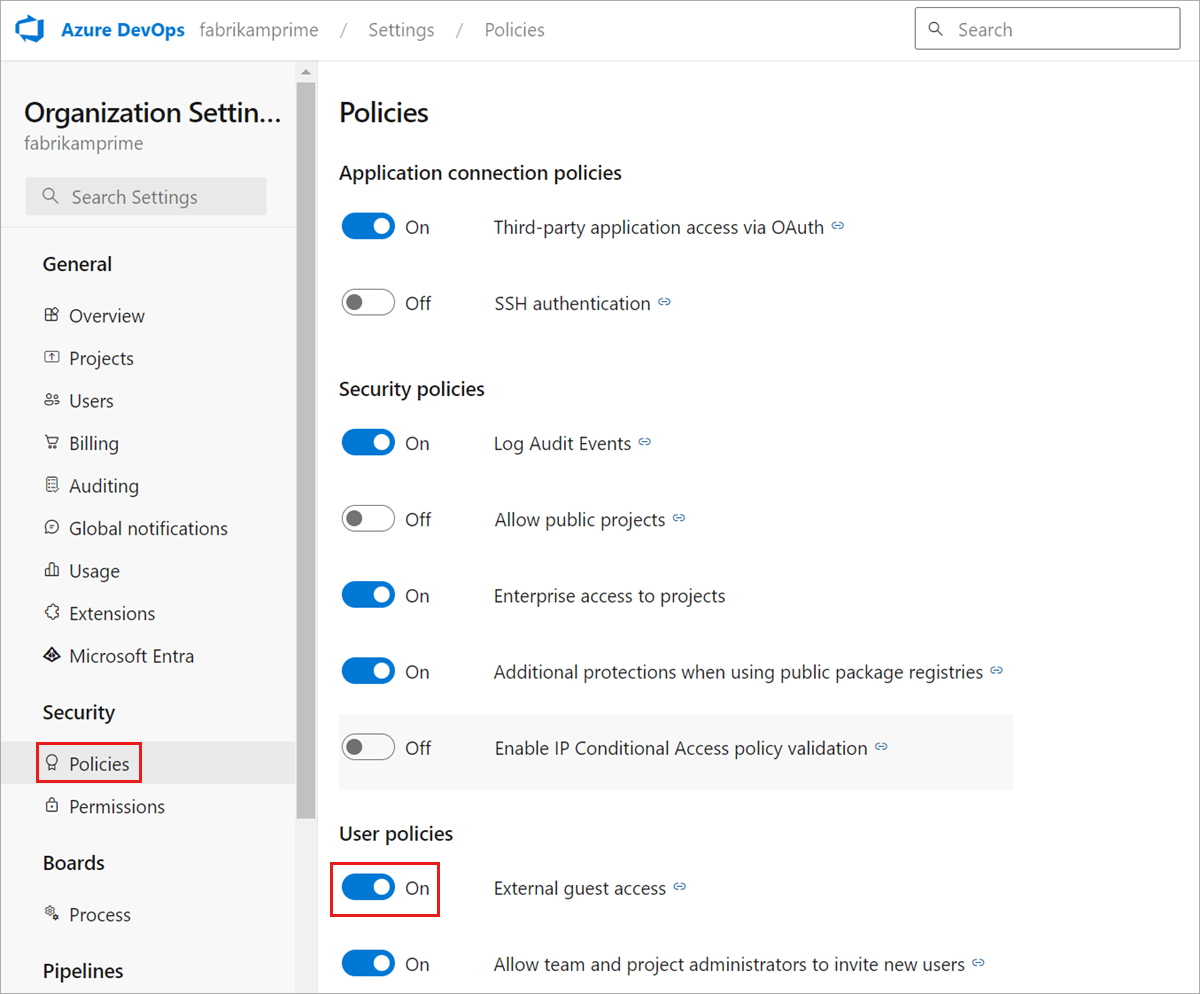 External guest access turned on