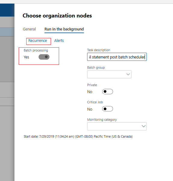 Ekraanipilt partiitöötluse ja korduvuse seadetest.