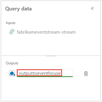 Screenshot that shows the name for an output.