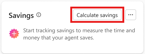 Screenshot of an empty, first-run Savings card showing the Calculate savings button.