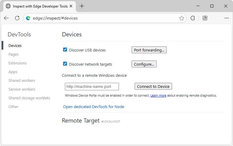 Inspect with Edge Developer Tools
